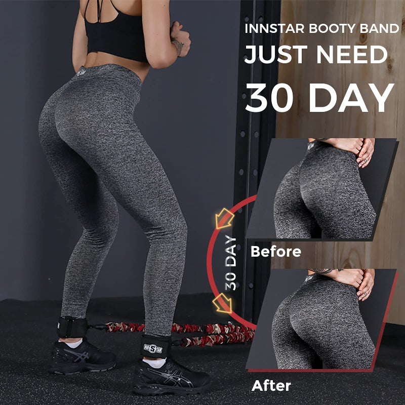 INNSTAR Booty Resistance Band Glute Cord Cable Machine for Hip Home Workout Cable Kickbacks with Instructions & Carry Bag 100 LBS - Image 2